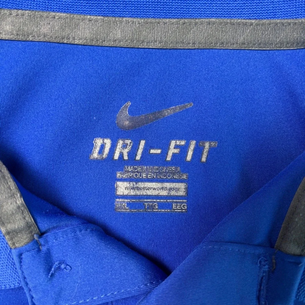 Nike Florida Gators Dri-Fit Polo Shirt‎ Mens 2XL Blue Orange Short Sleeve 32856X